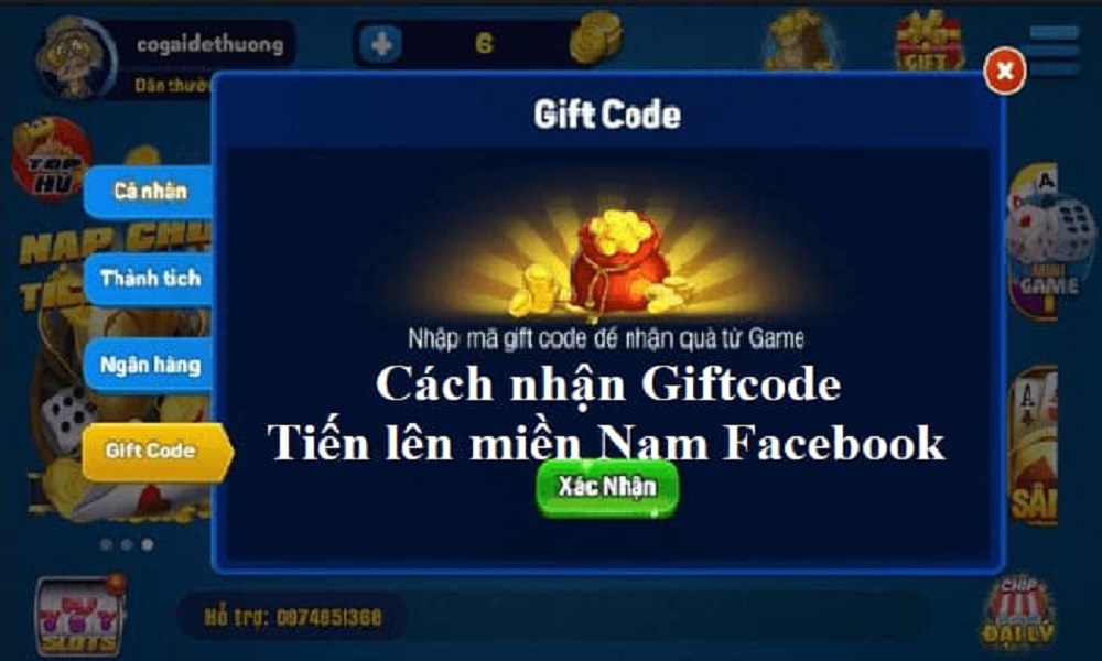 Cách nhận giftcode tiến lên miền Nam Facebook